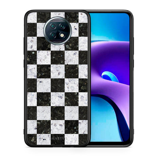 Θήκη Xiaomi Redmi Note 9T Square Geometric Marble από τη Smartfits με σχέδιο στο πίσω μέρος και μαύρο περίβλημα | Xiaomi Redmi Note 9T Square Geometric Marble case with colorful back and black bezels