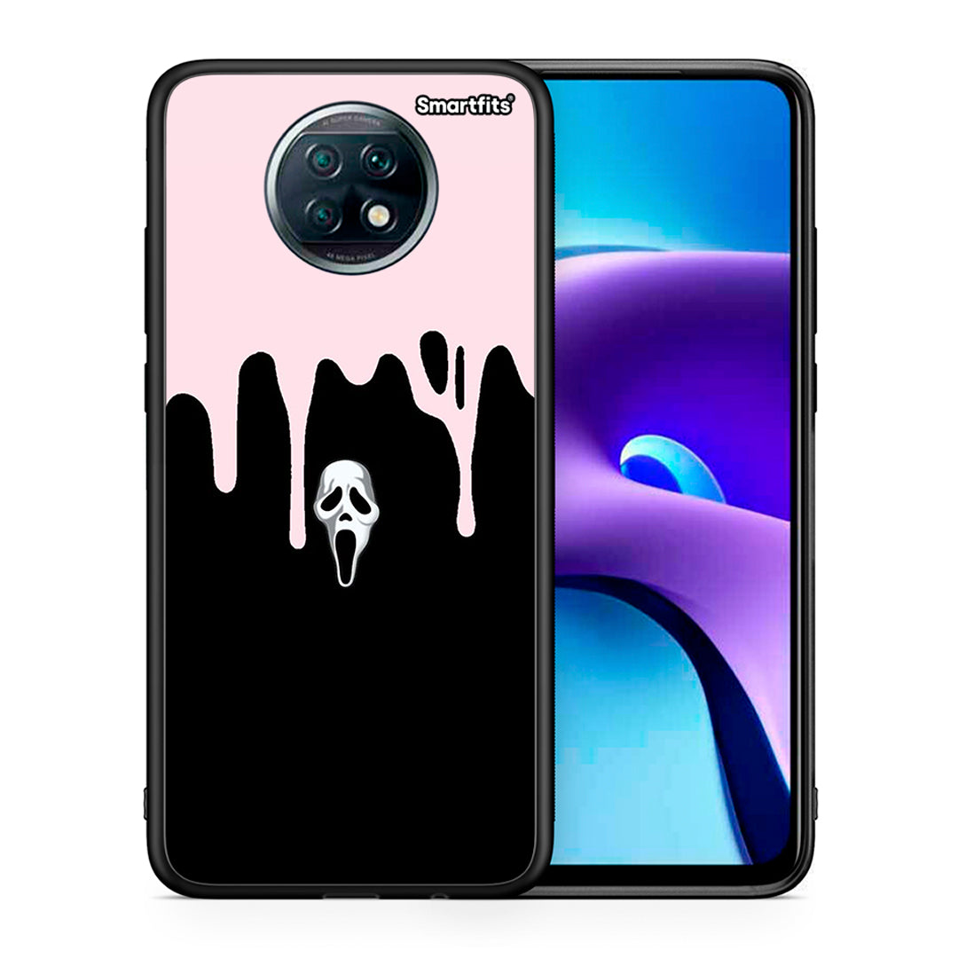Θήκη Xiaomi Redmi Note 9T Melting Halloween Mask από τη Smartfits με σχέδιο στο πίσω μέρος και μαύρο περίβλημα | Xiaomi Redmi Note 9T Melting Halloween Mask case with colorful back and black bezels