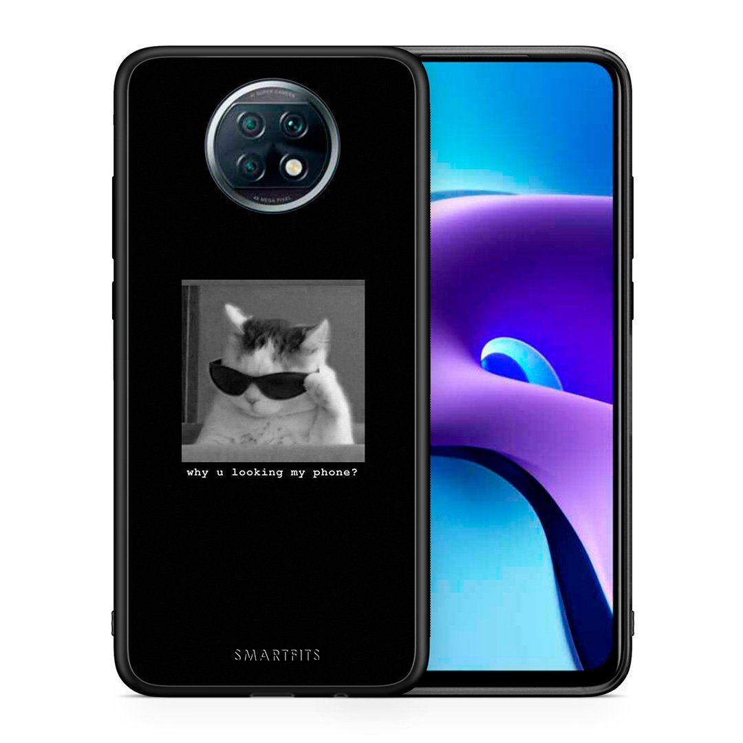 Θήκη Xiaomi Redmi Note 9T Meme Cat από τη Smartfits με σχέδιο στο πίσω μέρος και μαύρο περίβλημα | Xiaomi Redmi Note 9T Meme Cat case with colorful back and black bezels