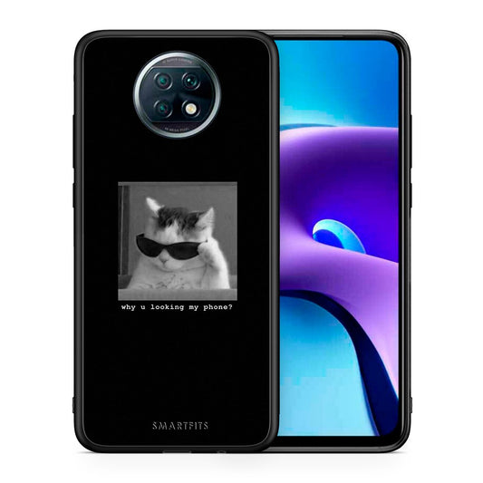 Θήκη Xiaomi Redmi Note 9T Meme Cat από τη Smartfits με σχέδιο στο πίσω μέρος και μαύρο περίβλημα | Xiaomi Redmi Note 9T Meme Cat case with colorful back and black bezels
