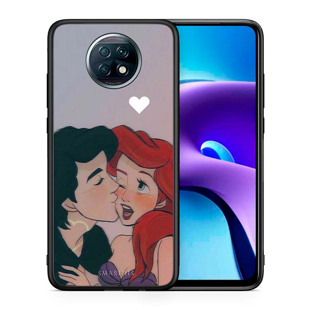 Θήκη Αγίου Βαλεντίνου Xiaomi Redmi Note 9T Mermaid Love από τη Smartfits με σχέδιο στο πίσω μέρος και μαύρο περίβλημα | Xiaomi Redmi Note 9T Mermaid Love case with colorful back and black bezels