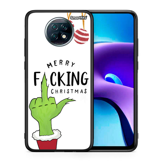 Θήκη Xiaomi Redmi Note 9T Merry F Xmas από τη Smartfits με σχέδιο στο πίσω μέρος και μαύρο περίβλημα | Xiaomi Redmi Note 9T Merry F Xmas case with colorful back and black bezels