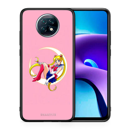 Θήκη Xiaomi Redmi Note 9T Moon Girl από τη Smartfits με σχέδιο στο πίσω μέρος και μαύρο περίβλημα | Xiaomi Redmi Note 9T Moon Girl case with colorful back and black bezels