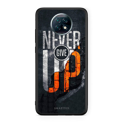 Xiaomi Redmi Note 9T Never Give Up Θήκη Αγίου Βαλεντίνου από τη Smartfits με σχέδιο στο πίσω μέρος και μαύρο περίβλημα | Smartphone case with colorful back and black bezels by Smartfits