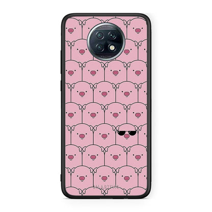 Xiaomi Redmi Note 9T Pig Glasses θήκη από τη Smartfits με σχέδιο στο πίσω μέρος και μαύρο περίβλημα | Smartphone case with colorful back and black bezels by Smartfits