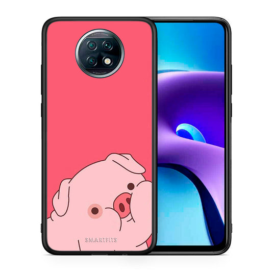 Θήκη Αγίου Βαλεντίνου Xiaomi Redmi Note 9T Pig Love 1 από τη Smartfits με σχέδιο στο πίσω μέρος και μαύρο περίβλημα | Xiaomi Redmi Note 9T Pig Love 1 case with colorful back and black bezels