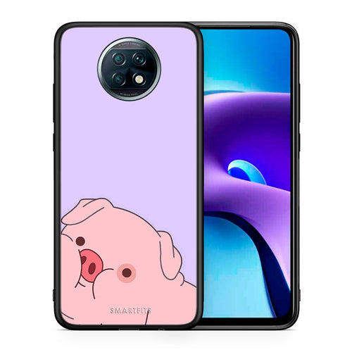 Θήκη Αγίου Βαλεντίνου Xiaomi Redmi Note 9T Pig Love 2 από τη Smartfits με σχέδιο στο πίσω μέρος και μαύρο περίβλημα | Xiaomi Redmi Note 9T Pig Love 2 case with colorful back and black bezels