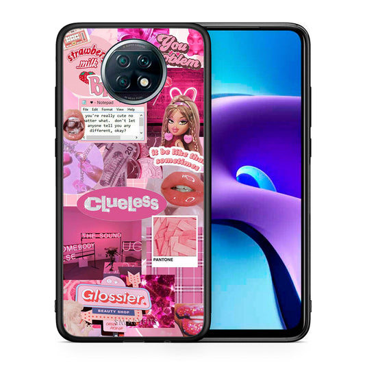 Θήκη Αγίου Βαλεντίνου Xiaomi Redmi Note 9T Pink Love από τη Smartfits με σχέδιο στο πίσω μέρος και μαύρο περίβλημα | Xiaomi Redmi Note 9T Pink Love case with colorful back and black bezels