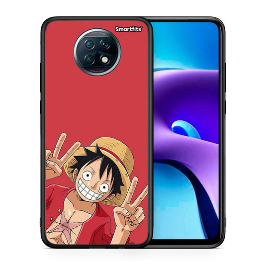 Θήκη Xiaomi Redmi Note 9T Pirate Luffy από τη Smartfits με σχέδιο στο πίσω μέρος και μαύρο περίβλημα | Xiaomi Redmi Note 9T Pirate Luffy case with colorful back and black bezels