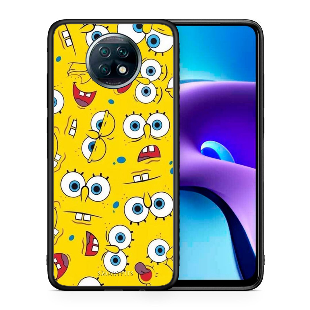 Θήκη Xiaomi Redmi Note 9T Sponge PopArt από τη Smartfits με σχέδιο στο πίσω μέρος και μαύρο περίβλημα | Xiaomi Redmi Note 9T Sponge PopArt case with colorful back and black bezels