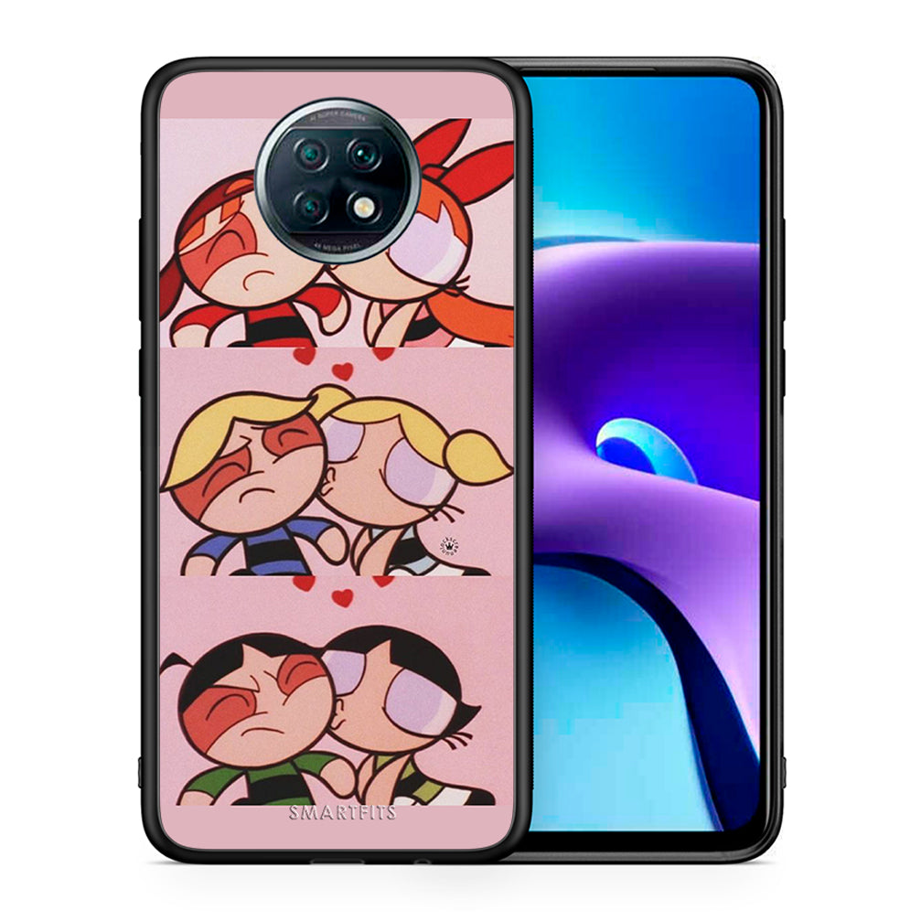 Θήκη Αγίου Βαλεντίνου Xiaomi Redmi Note 9T Puff Love από τη Smartfits με σχέδιο στο πίσω μέρος και μαύρο περίβλημα | Xiaomi Redmi Note 9T Puff Love case with colorful back and black bezels