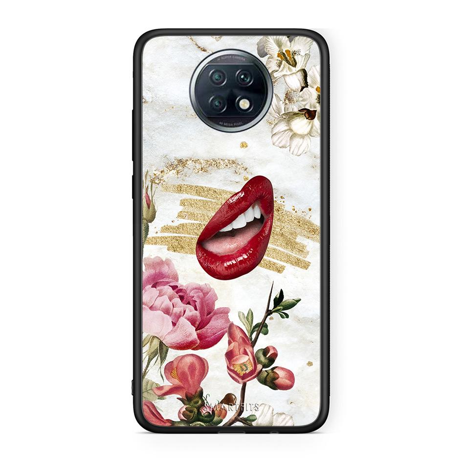 Xiaomi Redmi Note 9T Red Lips θήκη από τη Smartfits με σχέδιο στο πίσω μέρος και μαύρο περίβλημα | Smartphone case with colorful back and black bezels by Smartfits