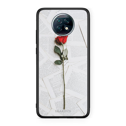 Xiaomi Redmi Note 9T Red Rose θήκη από τη Smartfits με σχέδιο στο πίσω μέρος και μαύρο περίβλημα | Smartphone case with colorful back and black bezels by Smartfits