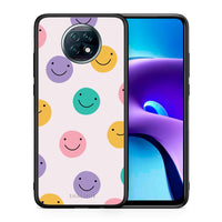 Thumbnail for Θήκη Xiaomi Redmi Note 9T Smiley Faces από τη Smartfits με σχέδιο στο πίσω μέρος και μαύρο περίβλημα | Xiaomi Redmi Note 9T Smiley Faces case with colorful back and black bezels
