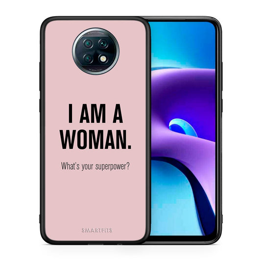 Θήκη Xiaomi Redmi Note 9T Superpower Woman από τη Smartfits με σχέδιο στο πίσω μέρος και μαύρο περίβλημα | Xiaomi Redmi Note 9T Superpower Woman case with colorful back and black bezels