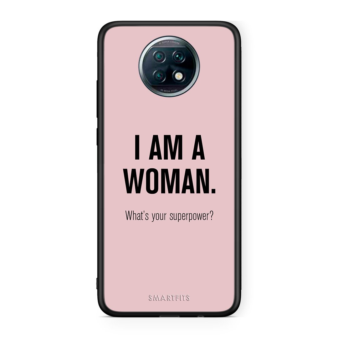 Xiaomi Redmi Note 9T Superpower Woman θήκη από τη Smartfits με σχέδιο στο πίσω μέρος και μαύρο περίβλημα | Smartphone case with colorful back and black bezels by Smartfits