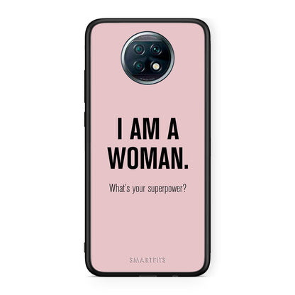 Xiaomi Redmi Note 9T Superpower Woman θήκη από τη Smartfits με σχέδιο στο πίσω μέρος και μαύρο περίβλημα | Smartphone case with colorful back and black bezels by Smartfits