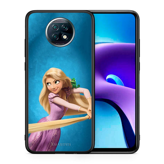 Θήκη Αγίου Βαλεντίνου Xiaomi Redmi Note 9T Tangled 2 από τη Smartfits με σχέδιο στο πίσω μέρος και μαύρο περίβλημα | Xiaomi Redmi Note 9T Tangled 2 case with colorful back and black bezels