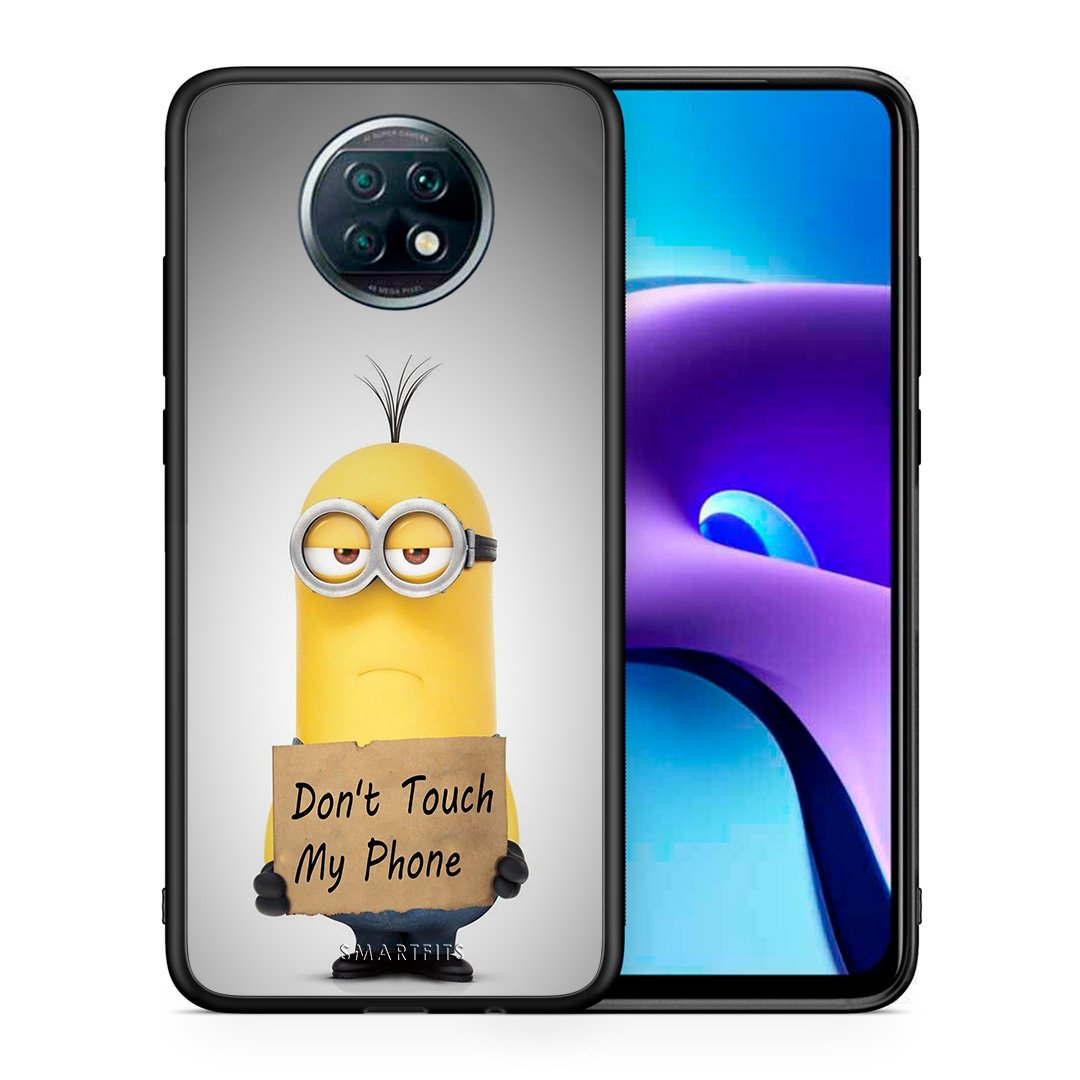 Θήκη Xiaomi Redmi Note 9T Minion Text από τη Smartfits με σχέδιο στο πίσω μέρος και μαύρο περίβλημα | Xiaomi Redmi Note 9T Minion Text case with colorful back and black bezels