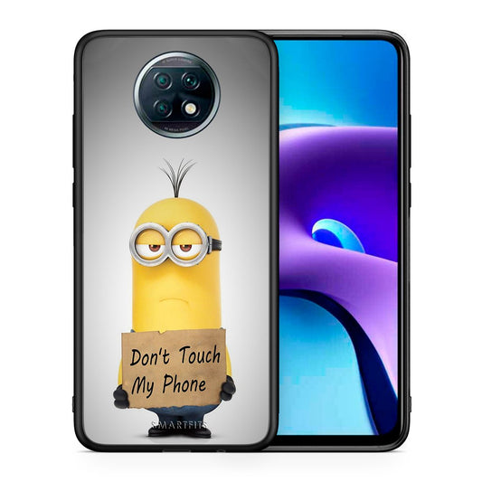 Θήκη Xiaomi Redmi Note 9T Minion Text από τη Smartfits με σχέδιο στο πίσω μέρος και μαύρο περίβλημα | Xiaomi Redmi Note 9T Minion Text case with colorful back and black bezels