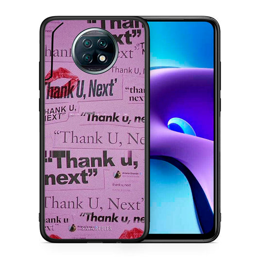 Θήκη Αγίου Βαλεντίνου Xiaomi Redmi Note 9T Thank You Next από τη Smartfits με σχέδιο στο πίσω μέρος και μαύρο περίβλημα | Xiaomi Redmi Note 9T Thank You Next case with colorful back and black bezels