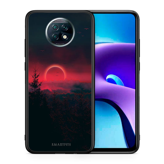 Θήκη Xiaomi Redmi Note 9T Sunset Tropic από τη Smartfits με σχέδιο στο πίσω μέρος και μαύρο περίβλημα | Xiaomi Redmi Note 9T Sunset Tropic case with colorful back and black bezels