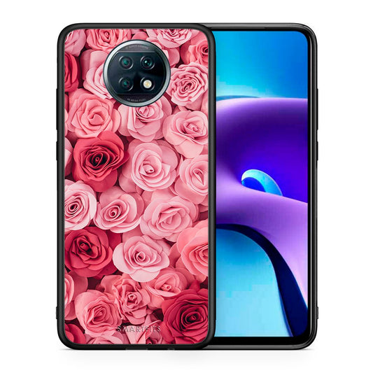 Θήκη Xiaomi Redmi Note 9T RoseGarden Valentine από τη Smartfits με σχέδιο στο πίσω μέρος και μαύρο περίβλημα | Xiaomi Redmi Note 9T RoseGarden Valentine case with colorful back and black bezels