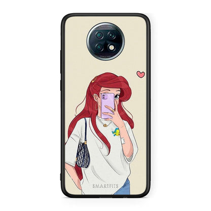 Xiaomi Redmi Note 9T Walking Mermaid Θήκη από τη Smartfits με σχέδιο στο πίσω μέρος και μαύρο περίβλημα | Smartphone case with colorful back and black bezels by Smartfits