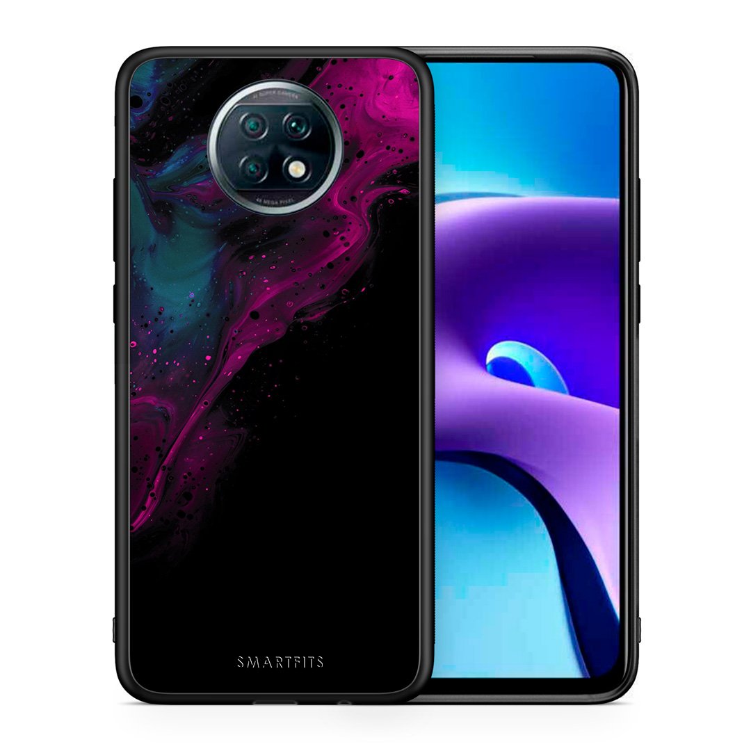 Θήκη Xiaomi Redmi Note 9T Pink Black Watercolor από τη Smartfits με σχέδιο στο πίσω μέρος και μαύρο περίβλημα | Xiaomi Redmi Note 9T Pink Black Watercolor case with colorful back and black bezels