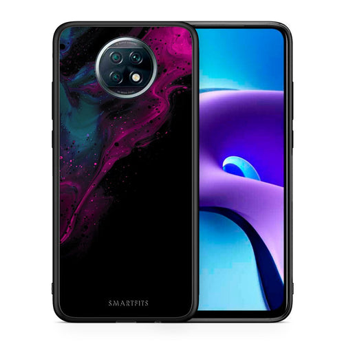 Θήκη Xiaomi Redmi Note 9T Pink Black Watercolor από τη Smartfits με σχέδιο στο πίσω μέρος και μαύρο περίβλημα | Xiaomi Redmi Note 9T Pink Black Watercolor case with colorful back and black bezels