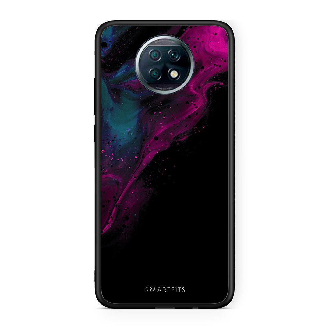 4 - Xiaomi Redmi Note 9T Pink Black Watercolor case, cover, bumper
