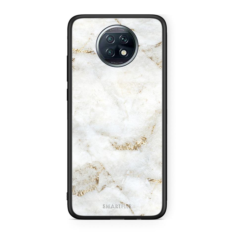 Xiaomi Redmi Note 9T White Gold Marble θήκη από τη Smartfits με σχέδιο στο πίσω μέρος και μαύρο περίβλημα | Smartphone case with colorful back and black bezels by Smartfits