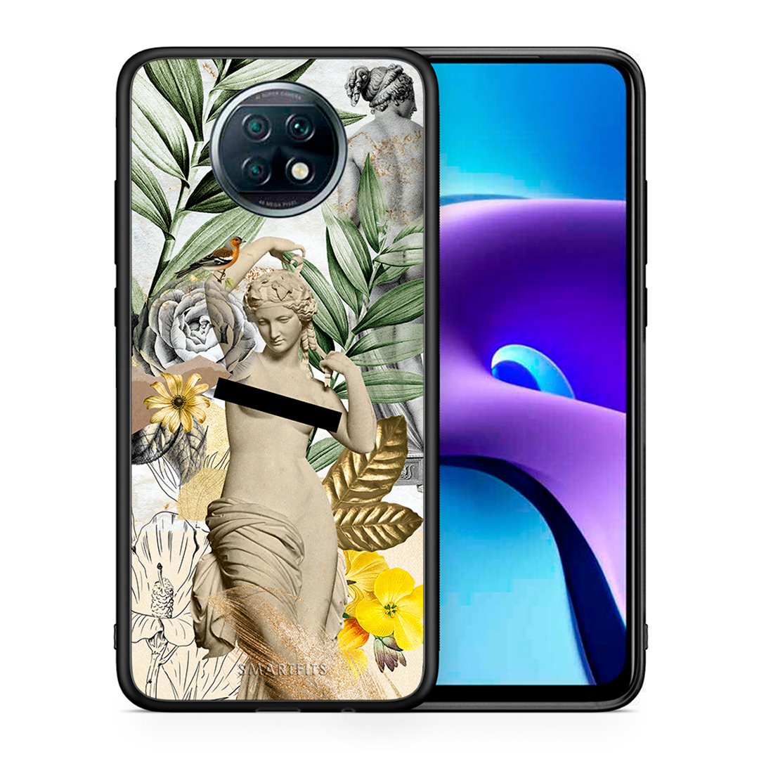 Θήκη Xiaomi Redmi Note 9T Woman Statue από τη Smartfits με σχέδιο στο πίσω μέρος και μαύρο περίβλημα | Xiaomi Redmi Note 9T Woman Statue case with colorful back and black bezels