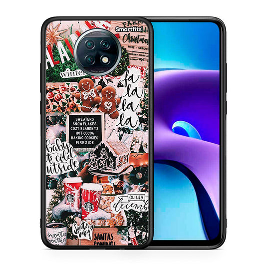 Θήκη Xiaomi Redmi Note 9T Xmas Habbits από τη Smartfits με σχέδιο στο πίσω μέρος και μαύρο περίβλημα | Xiaomi Redmi Note 9T Xmas Habbits case with colorful back and black bezels