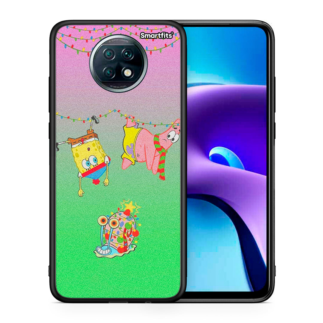 Θήκη Xiaomi Redmi Note 9T Xmas Lights από τη Smartfits με σχέδιο στο πίσω μέρος και μαύρο περίβλημα | Xiaomi Redmi Note 9T Xmas Lights case with colorful back and black bezels