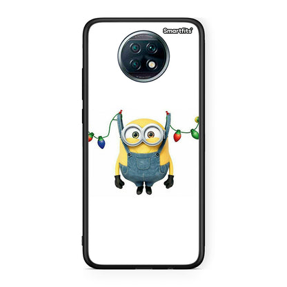 Xiaomi Redmi Note 9T Xmas Minion Lights θήκη από τη Smartfits με σχέδιο στο πίσω μέρος και μαύρο περίβλημα | Smartphone case with colorful back and black bezels by Smartfits