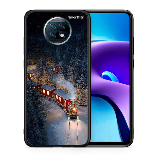 Θήκη Xiaomi Redmi Note 9T Xmas Train από τη Smartfits με σχέδιο στο πίσω μέρος και μαύρο περίβλημα | Xiaomi Redmi Note 9T Xmas Train case with colorful back and black bezels