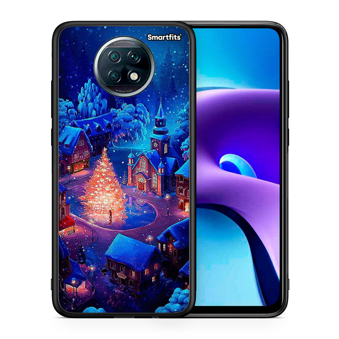 Θήκη Xiaomi Redmi Note 9T Xmas Village από τη Smartfits με σχέδιο στο πίσω μέρος και μαύρο περίβλημα | Xiaomi Redmi Note 9T Xmas Village case with colorful back and black bezels
