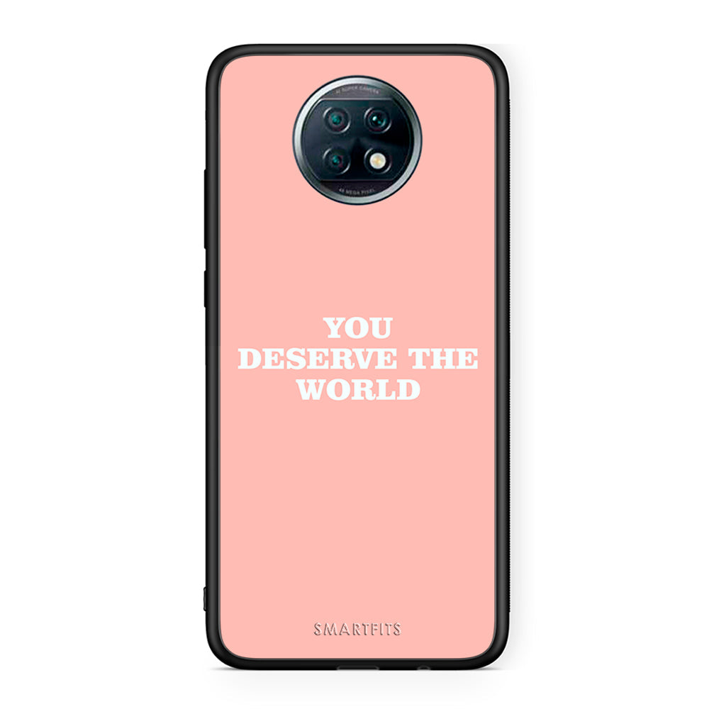 Xiaomi Redmi Note 9T You Deserve The World Θήκη Αγίου Βαλεντίνου από τη Smartfits με σχέδιο στο πίσω μέρος και μαύρο περίβλημα | Smartphone case with colorful back and black bezels by Smartfits