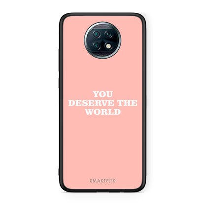 Xiaomi Redmi Note 9T You Deserve The World Θήκη Αγίου Βαλεντίνου από τη Smartfits με σχέδιο στο πίσω μέρος και μαύρο περίβλημα | Smartphone case with colorful back and black bezels by Smartfits