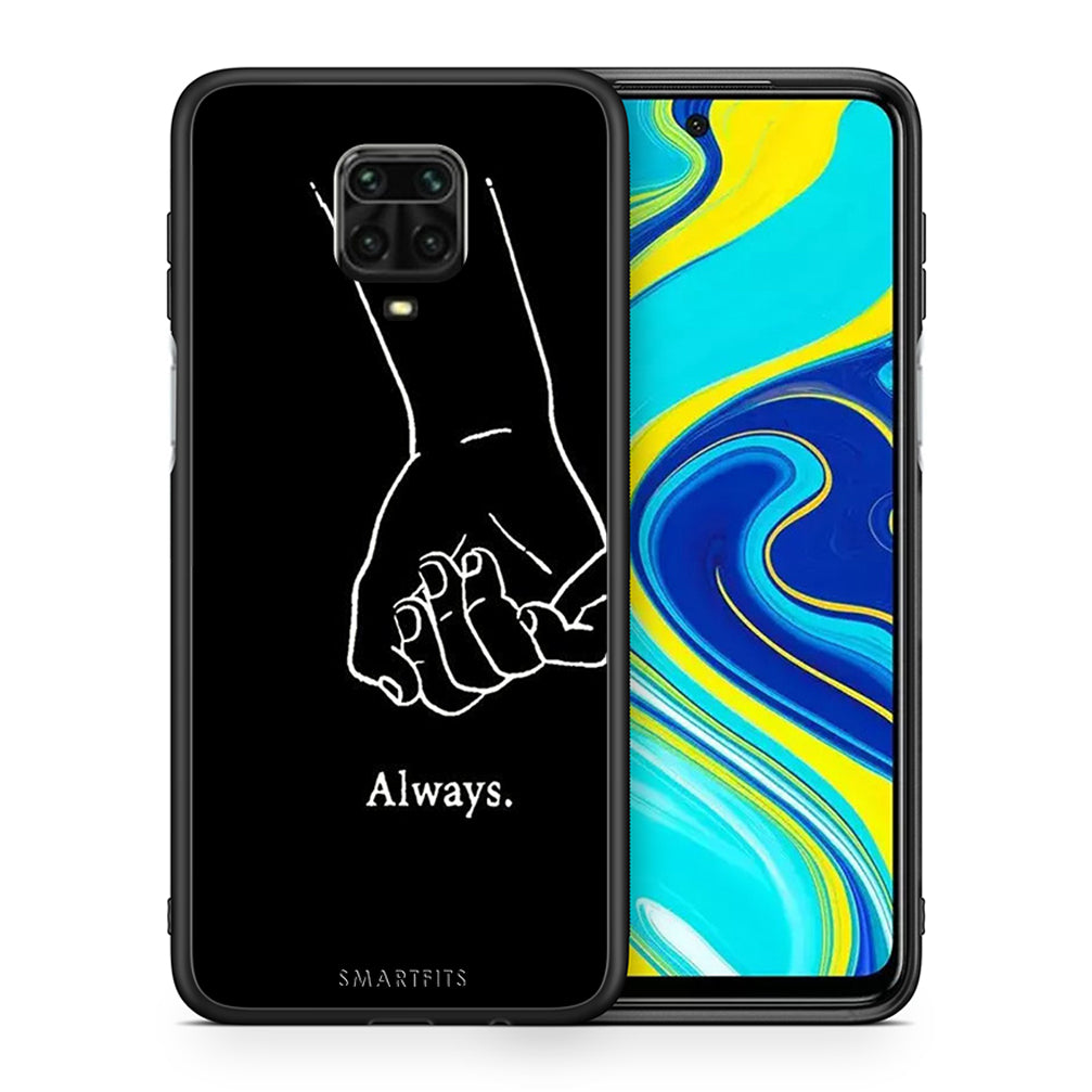 Θήκη Αγίου Βαλεντίνου Xiaomi Redmi Note 9S / 9 Pro Always & Forever 1 από τη Smartfits με σχέδιο στο πίσω μέρος και μαύρο περίβλημα | Xiaomi Redmi Note 9S / 9 Pro Always & Forever 1 case with colorful back and black bezels
