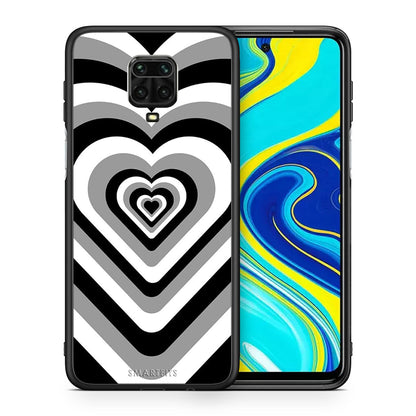 Θήκη Xiaomi Redmi Note 9S / 9 Pro Black Hearts από τη Smartfits με σχέδιο στο πίσω μέρος και μαύρο περίβλημα | Xiaomi Redmi Note 9S / 9 Pro Black Hearts case with colorful back and black bezels