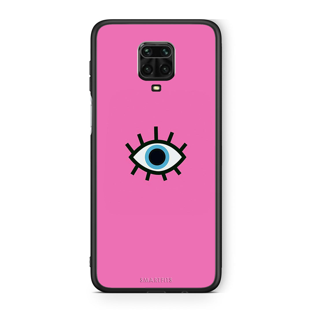 Xiaomi Redmi Note 9S / 9 Pro Blue Eye Pink θήκη από τη Smartfits με σχέδιο στο πίσω μέρος και μαύρο περίβλημα | Smartphone case with colorful back and black bezels by Smartfits