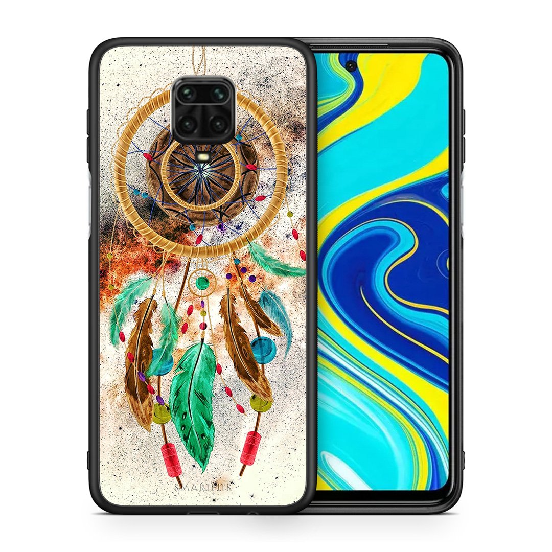 Θήκη Xiaomi Redmi Note 9S / 9 Pro DreamCatcher Boho από τη Smartfits με σχέδιο στο πίσω μέρος και μαύρο περίβλημα | Xiaomi Redmi Note 9S / 9 Pro DreamCatcher Boho case with colorful back and black bezels