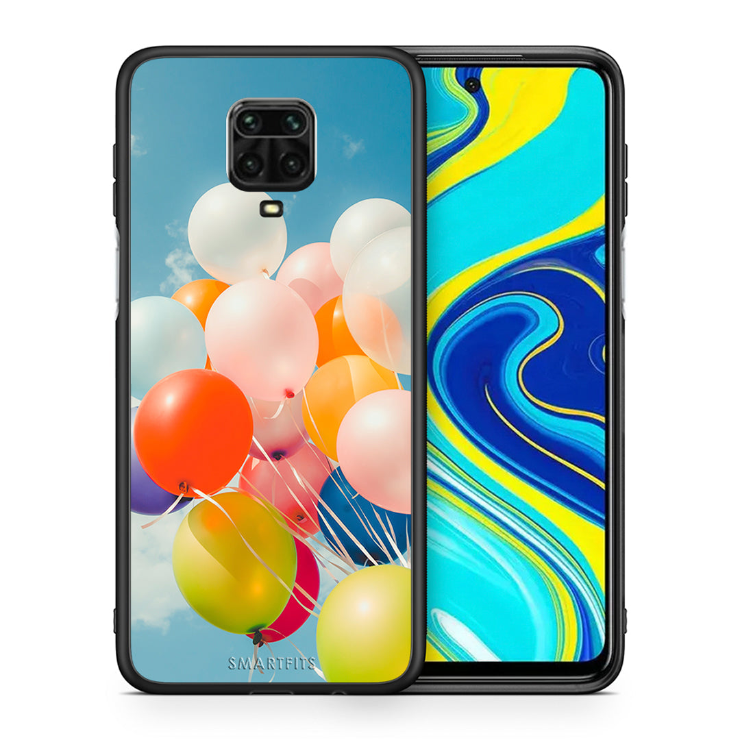 Θήκη Xiaomi Redmi Note 9S / 9 Pro Colorful Balloons από τη Smartfits με σχέδιο στο πίσω μέρος και μαύρο περίβλημα | Xiaomi Redmi Note 9S / 9 Pro Colorful Balloons case with colorful back and black bezels