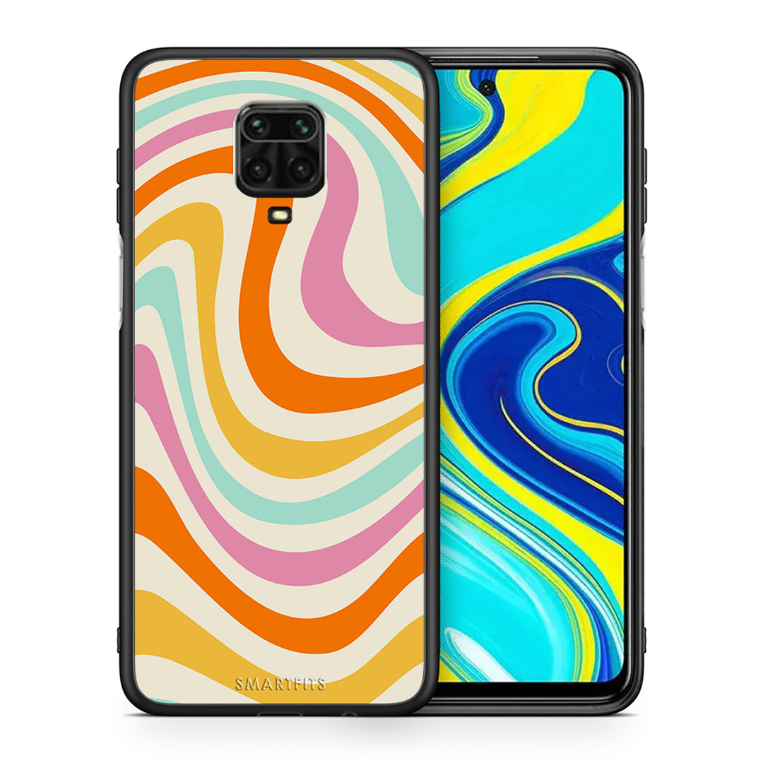 Θήκη Xiaomi Redmi Note 9S / 9 Pro Colourful Waves από τη Smartfits με σχέδιο στο πίσω μέρος και μαύρο περίβλημα | Xiaomi Redmi Note 9S / 9 Pro Colourful Waves case with colorful back and black bezels