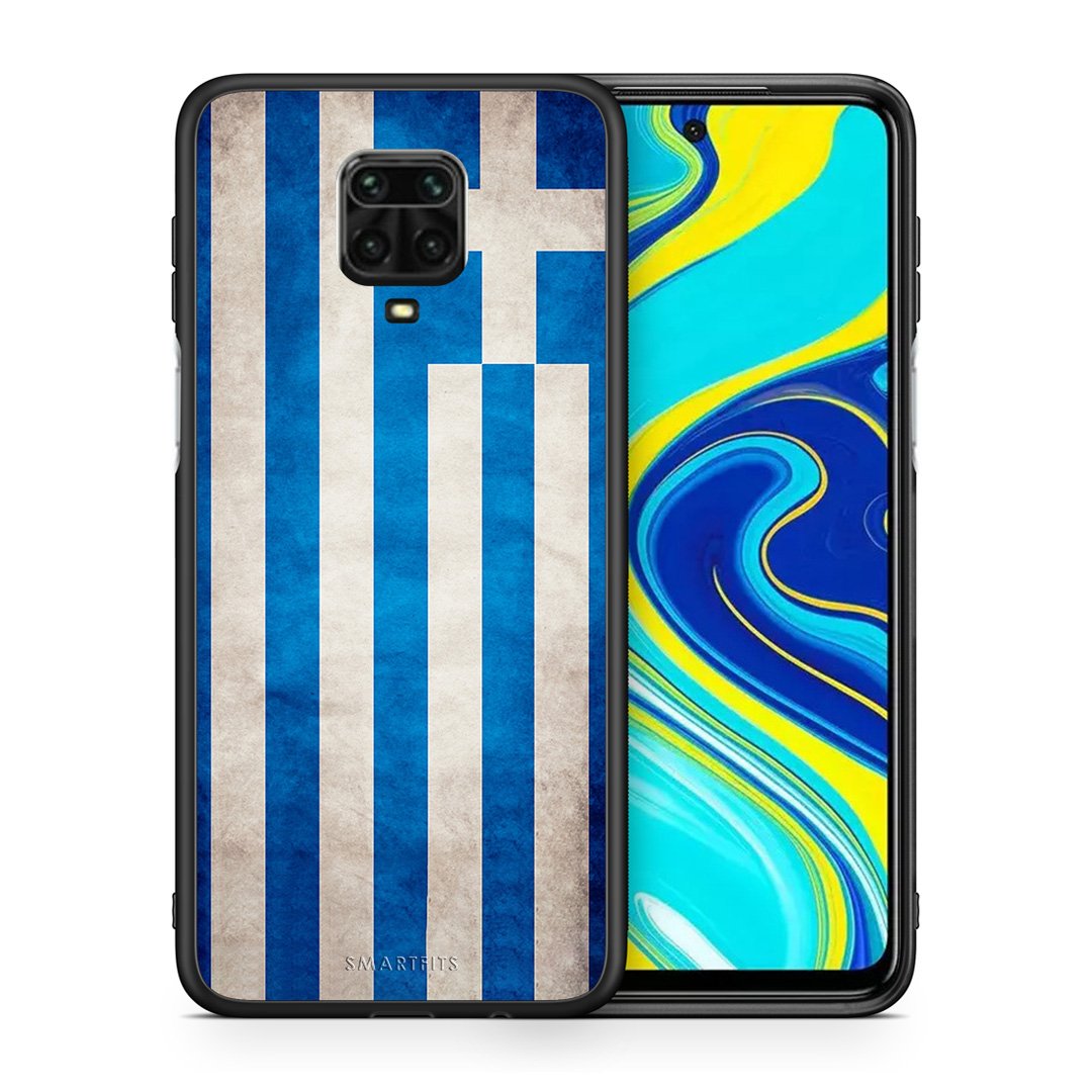 Θήκη Xiaomi Redmi Note 9S / 9 Pro Greek Flag από τη Smartfits με σχέδιο στο πίσω μέρος και μαύρο περίβλημα | Xiaomi Redmi Note 9S / 9 Pro Greek Flag case with colorful back and black bezels