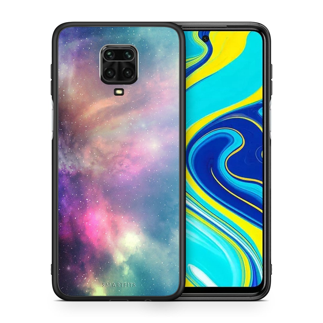 Θήκη Xiaomi Redmi Note 9S / 9 Pro Rainbow Galaxy από τη Smartfits με σχέδιο στο πίσω μέρος και μαύρο περίβλημα | Xiaomi Redmi Note 9S / 9 Pro Rainbow Galaxy case with colorful back and black bezels