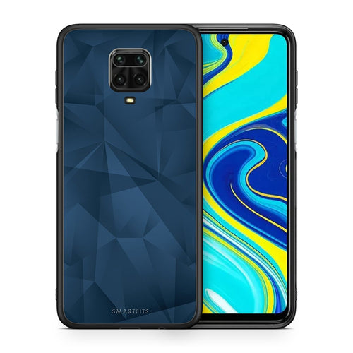 Θήκη Xiaomi Redmi Note 9S / 9 Pro Blue Abstract Geometric από τη Smartfits με σχέδιο στο πίσω μέρος και μαύρο περίβλημα | Xiaomi Redmi Note 9S / 9 Pro Blue Abstract Geometric case with colorful back and black bezels