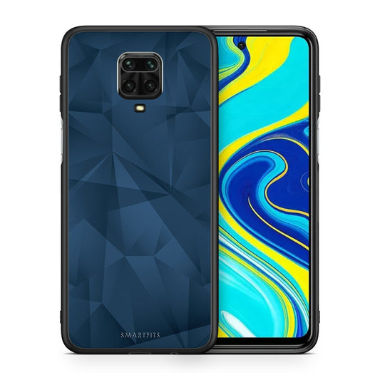 Θήκη Xiaomi Redmi Note 9S / 9 Pro Blue Abstract Geometric από τη Smartfits με σχέδιο στο πίσω μέρος και μαύρο περίβλημα | Xiaomi Redmi Note 9S / 9 Pro Blue Abstract Geometric case with colorful back and black bezels